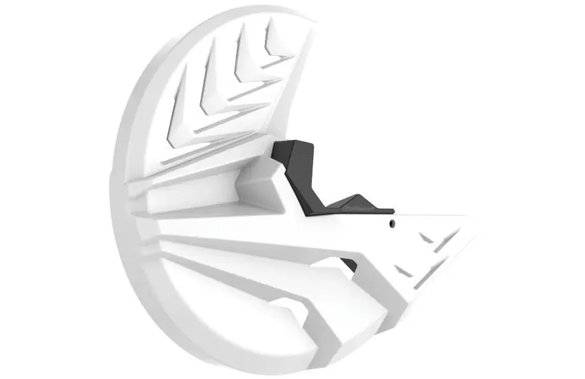 Kryt předního brzdového kotouče se spodním krytem vidlice POLISPORT 8151100002 PERFORMANCE bílá/černá Rychlé Dodání