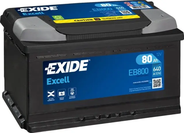 Akční Cena Autobaterie Exide Excell 12V, 80Ah, 640A, EB800