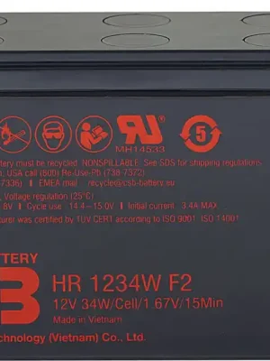 Akumulátor CSB 12V, 9Ah (HR1234W F2) Přímo Od Výrobce