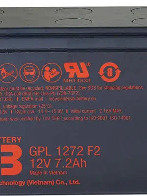 Bezpečná Platba Akumulátor CSB 12V, 7,2Ah (GPL1272 F2)