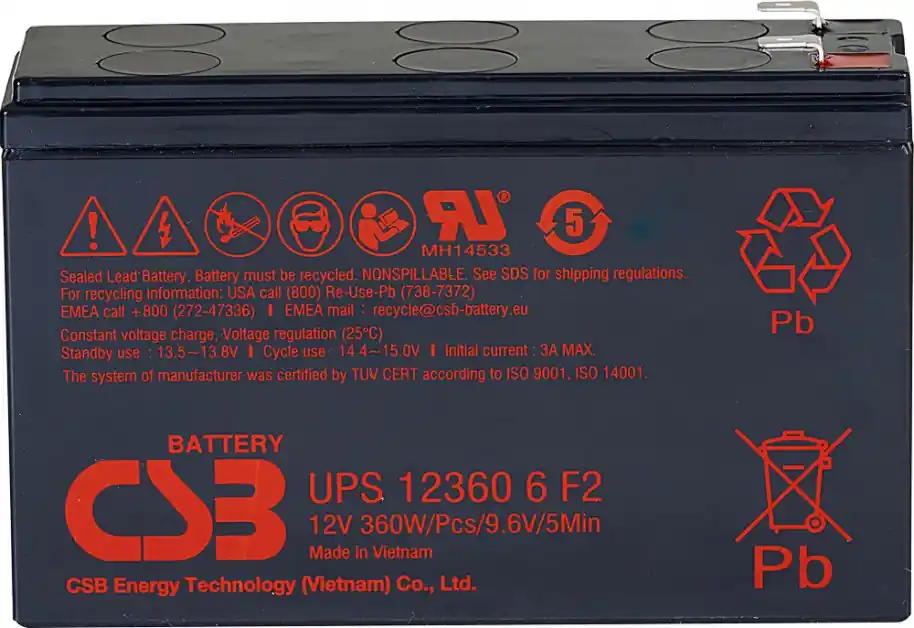 Časově Omezené Akumulátor CSB 12V, 7,1Ah (UPS123606 F2F1)