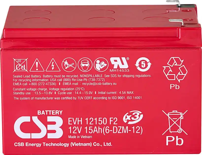 Autentický Akumulátor CSB 12V, 15Ah (EVH12150 F2)