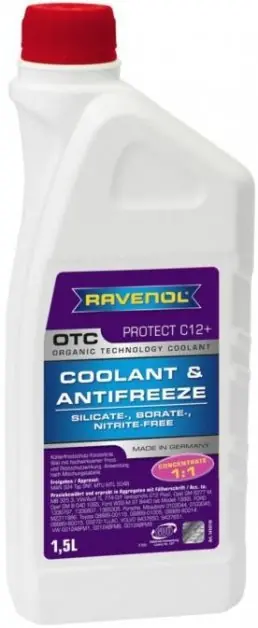 Chladicí kapalina Ravenol Organic Technology Coolant C12+, 1,5L Expresní Doručení