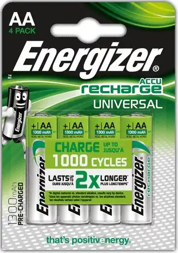 Energizer Universal AA nabíjecí 1300mAh HR6/4 (4ks) Omezená Nabídka