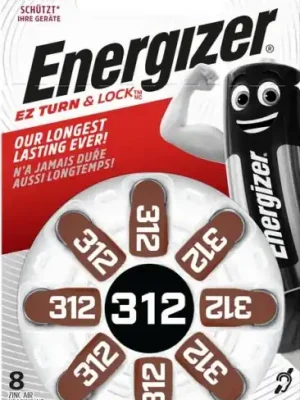 Nejprodávanější Energizer baterie do naslouchadel 1.4V Audio 312/PR41 (8ks)
