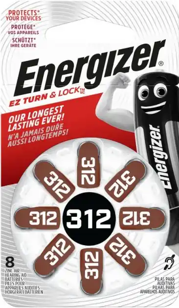 Nejprodávanější Energizer baterie do naslouchadel 1.4V Audio 312/PR41 (8ks)
