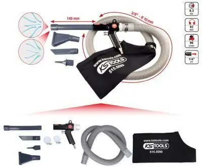 Sací/ofukovací pistole (stlačený vzduch) KS TOOLS 515.5090 Sezónní Sleva