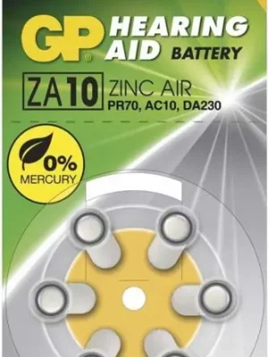 Levný GP baterie do naslouchadel 1.4V Audio 10/PR70 (6ks)