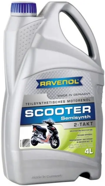 Motorový olej Ravenol Scooter Teilsynth 2T, 4L Časově Omezené