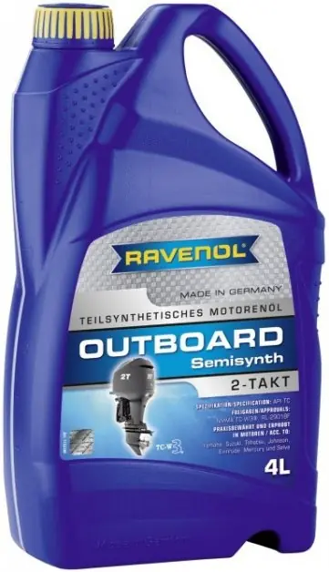 Motorový olej Ravenol Outboardoel Teilsynth 2T, 4L Sezónní Sleva