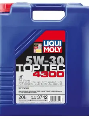 Akční Cena Motorový olej Liqui Moly Top Tec 4300 5W-30, 20L