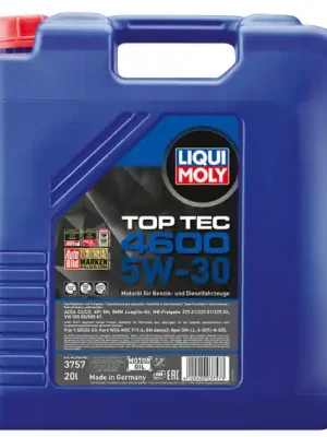 Motorový olej Liqui Moly Top Tec 4600 5W-30, 20L Nízká Cena