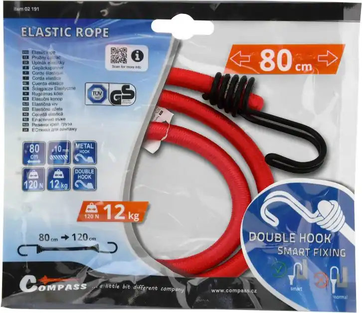 Compass upínač pružný DOUBLE HOOK 10mm/80cm tüv/gs Nová Kolekce