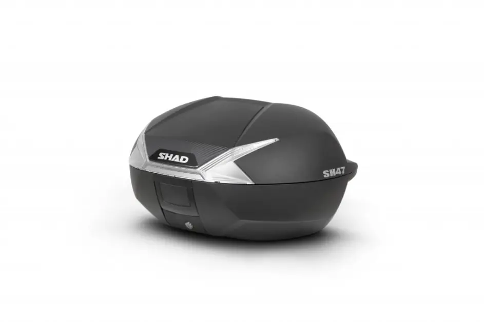 Vrchní kufr na motorku SHAD SH47 D0B47106 černá/bílá Víkendová Akce