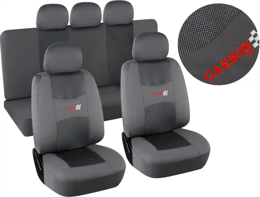 Compass potahy sedadel sada 9ks CARBON LIGHT šedé AIRBAG Finální Výprodej