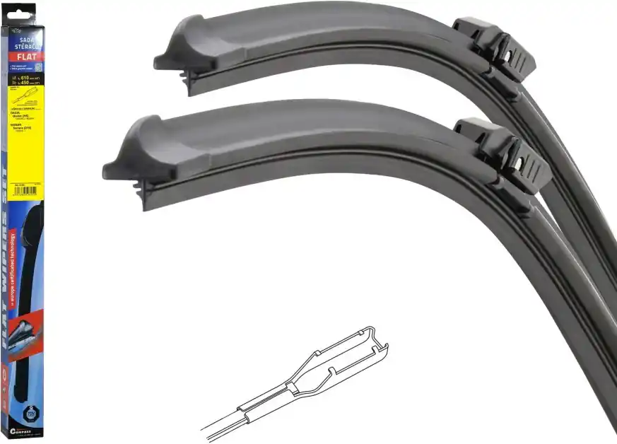 Compass stěrače FLAT SET (TALON) 610+450mm Levný