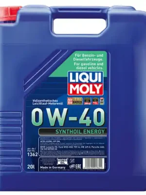 Motorový olej Liqui Moly Synthoil Energy 0W-40, 20L Horká Nabídka