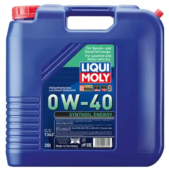 Motorový olej Liqui Moly Synthoil Energy 0W-40, 20L Horká Nabídka