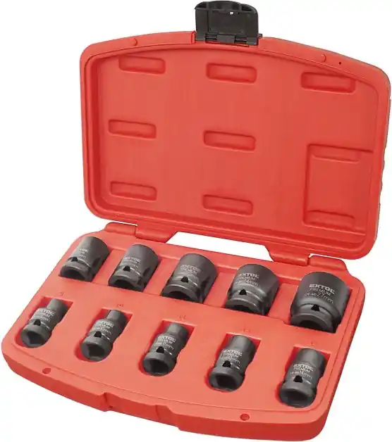 Hlavice nástrčné rázové 1/2", sada 10ks, 9-27mm, CrMoV EXTOL PREMIUM Pouze Dnes