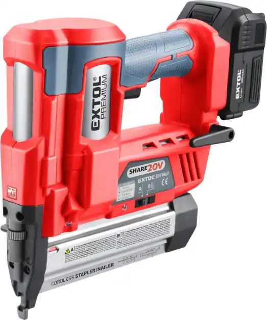 Hřebíkovačka/sponkovačka aku SHARE20V, 20V Li-ion, 2000mAh EXTOL PREMIUM Sleva