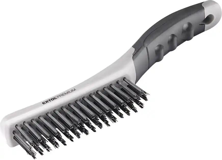 Kartáč ocelový, TPR rukojeť, 4řadý, 250mm EXTOL PREMIUM Koupit Online