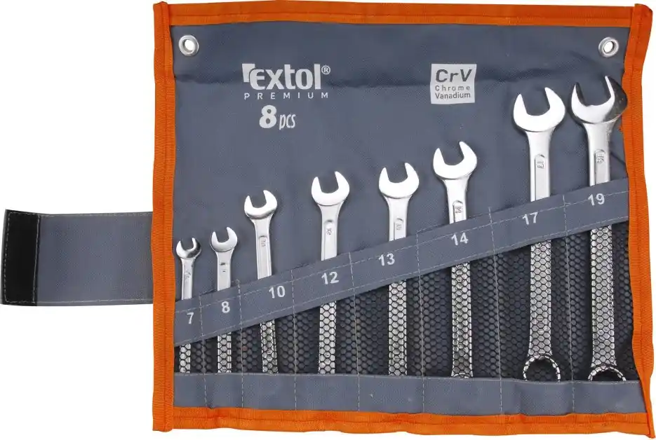 Klíče očkoploché, sada 8ks, 6-19mm, CrV EXTOL PREMIUM Poslední Šance