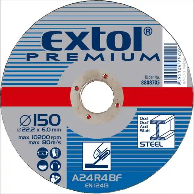 Cenově Výhodný Kotouč brusný na ocel, 150x6,0x22,2mm EXTOL PREMIUM