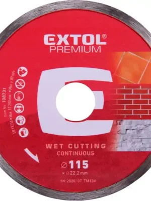 Aktuální Kotouč diamantový řezný celoobvodový - mokré řezání, O 115x22,2x2mm EXTOL PREMIUM