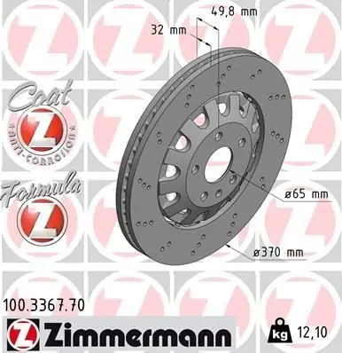 Výhodná Nabídka Přední osa Brzdový kotouč ZIMMERMANN 100.3367.70