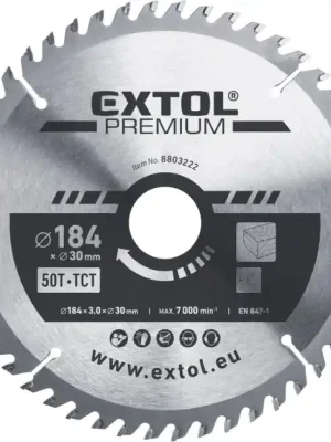Výprodej Kotouč pilový s SK plátky, ⌀184x3,0x30mm, 50T EXTOL PREMIUM