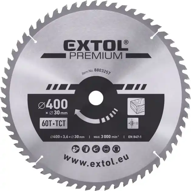 Přímo Od Výrobce Kotouč pilový s SK plátky, ⌀400x3,6x30mm, 60T EXTOL PREMIUM
