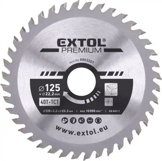Akční Nabídka Kotouč pilový s SK plátky, ⌀125x2,2x22,2mm, 40T EXTOL PREMIUM