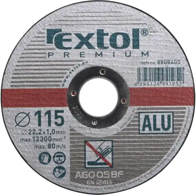 Kotouč řezný na hliník, ⌀115x1,0x22,2mm EXTOL PREMIUM Speciální Cena