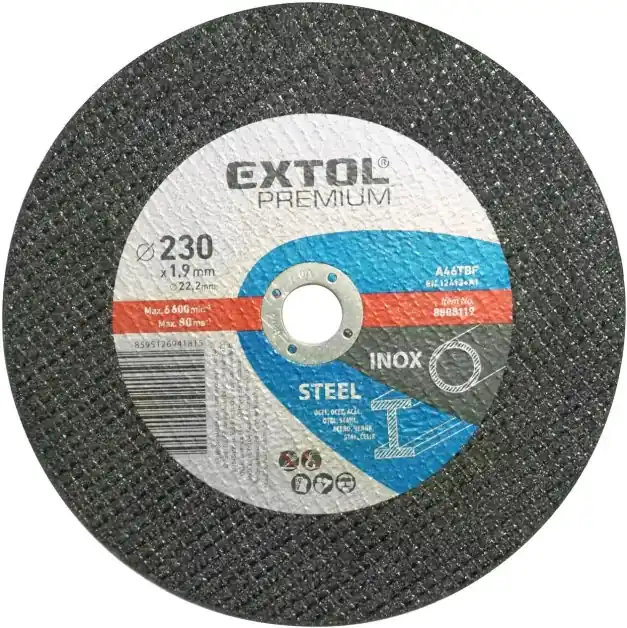 Kotouč řezný na ocel/nerez, ⌀230x1,9x22,2mm EXTOL PREMIUM Cenová Bomba