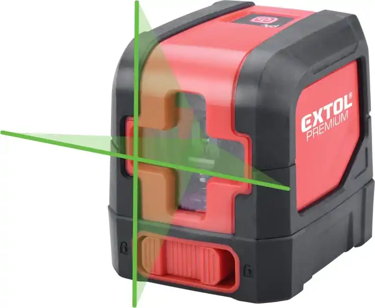 Laser zelený liniový, křížový samonivelační 1H x 1V EXTOL PREMIUM Rychlé Dodání