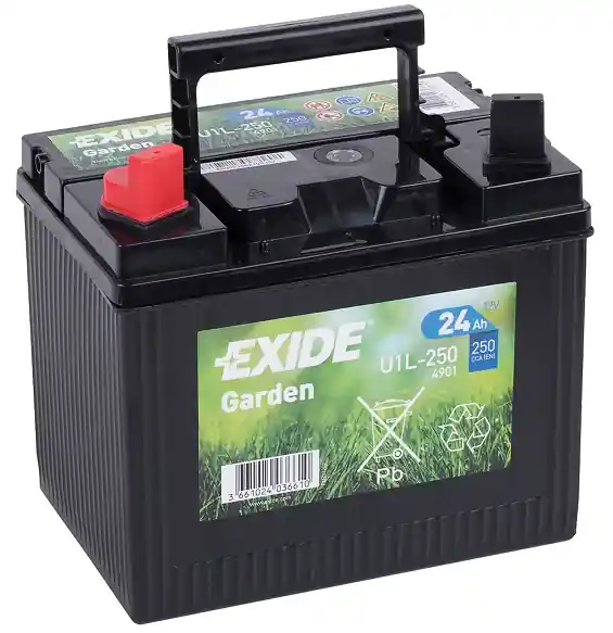 Autentický Autobaterie Exide Garden 12V, 24Ah, 250A, U1L-250