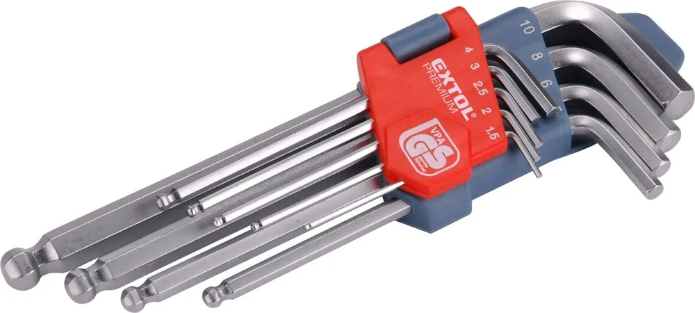 Přímo Od Výrobce L-klíče imbus, sada 9ks, 1,5-10mm, s kuličkou EXTOL PREMIUM