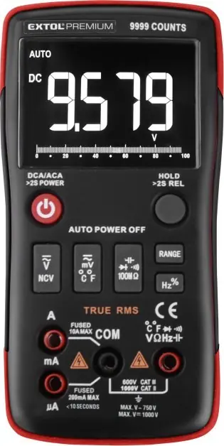 Multimetr digitální, automatická volba rozsahů, True RMS EXTOL PREMIUM Nejlepší Volba