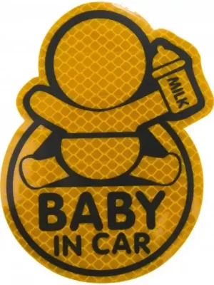 Akce Compass dekor samolepící BABY IN CAR žlutý