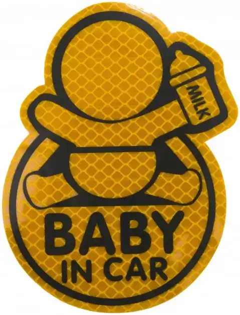 Akce Compass dekor samolepící BABY IN CAR žlutý