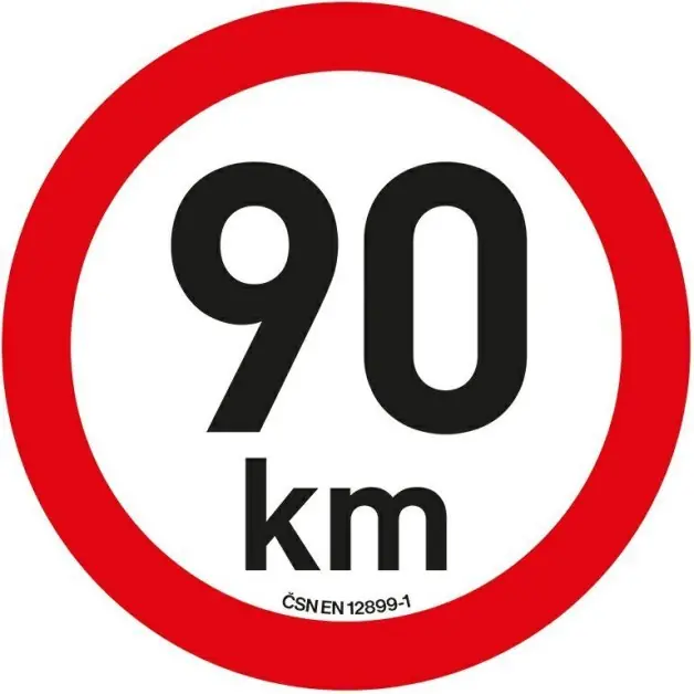 Objednat Nyní Samolepka omezená rychlost 90 km/h reflexní (200 mm)