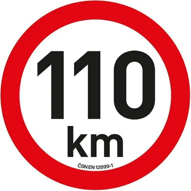 Originální Samolepka omezená rychlost 110 km/h reflexní (200 mm)