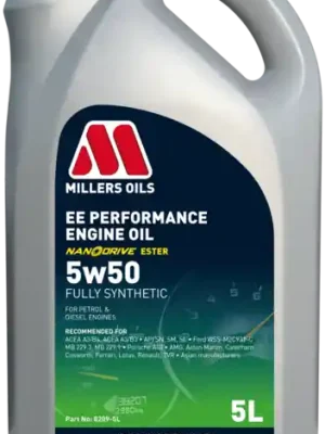 Motorový olej Millers Oils EE Performance 5W-50, 5L Pouze Dnes