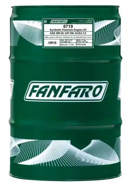 Cenově Výhodný Motorový olej Fanfaro ŠKODA 6719 5W-30, 60L