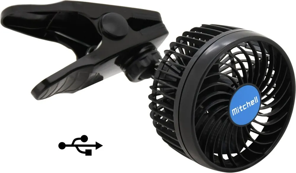 Vysoce Kvalitní Compass ventilátor MITCHELL 115mm USB 5V klips