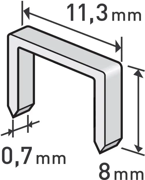 Oblíbený Spony, balení 1000ks, 8mm, 11,3x0,52x0,70mm EXTOL PREMIUM
