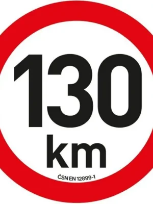 Finální Výprodej Samolepka omezená rychlost 130 km/h reflexní (200 mm)