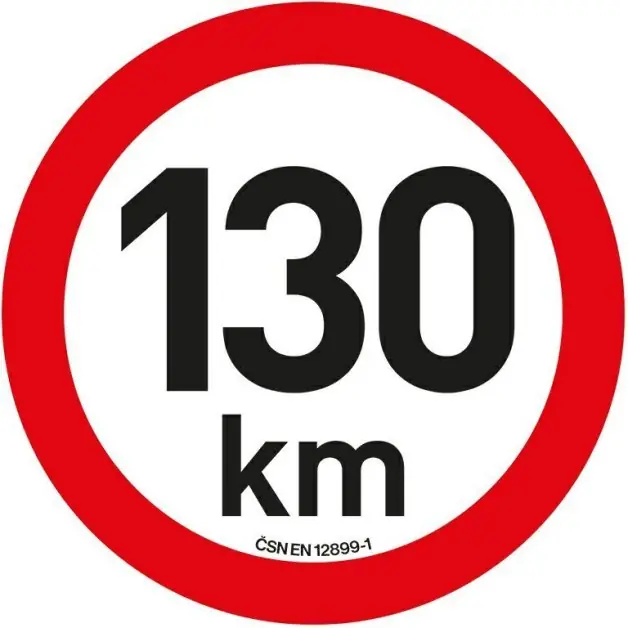 Finální Výprodej Samolepka omezená rychlost 130 km/h reflexní (200 mm)