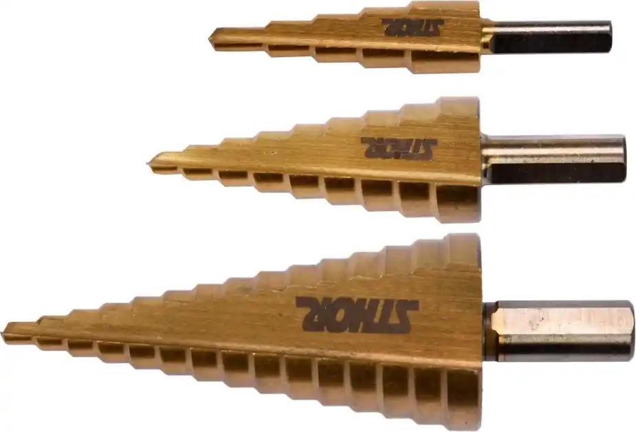 Sada stupňovitých vrtáků 3ks 4-32 mm Sthor Sleva