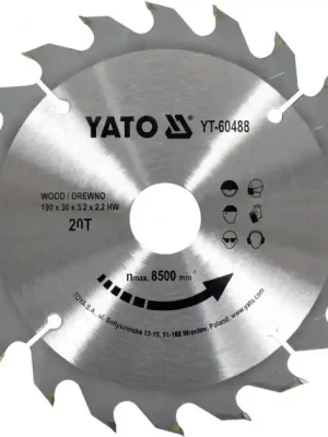 Kotouč na dřevo 190 x 30 mm 20z Yato YT-60488 Akční Nabídka